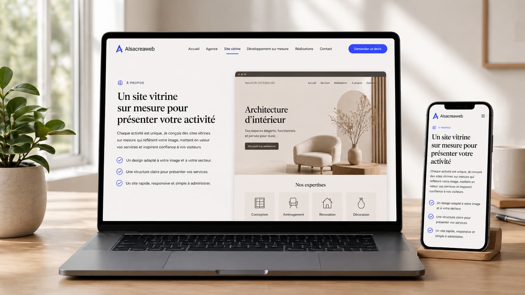 Présentation d’un site vitrine sur mesure
